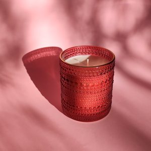 Świeca z naturalnego wosku sojowego czerwona